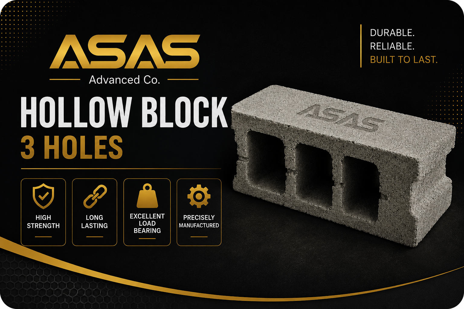 Hollow Blocks 3 holes Technical Data Sheet